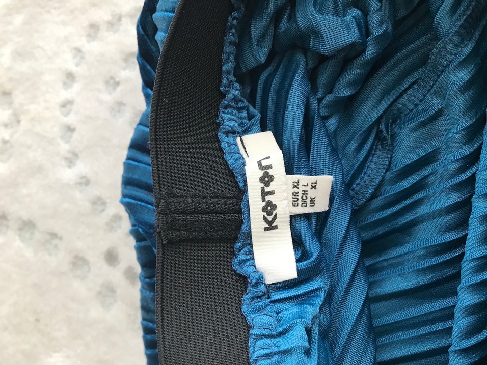 Parlak Mavi Pilili Midi Etek - Görsel 3