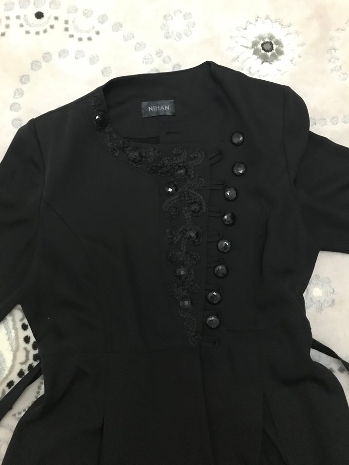 Düğmeli Siyah Uzun Kollu  Elbise ölçülerini isteyene atarım - Görsel 5