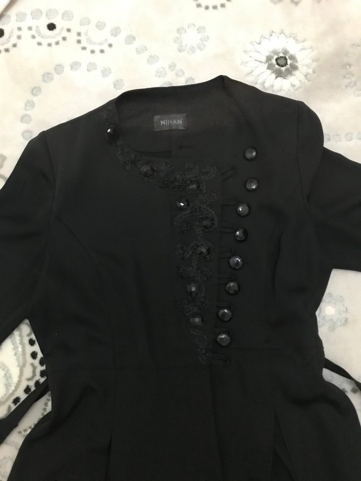 Düğmeli Siyah Uzun Kollu  Elbise ölçülerini isteyene atarım - Görsel 4