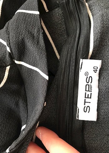 Siyah Çizgili Kadın Uzun Tulum - Görsel 4