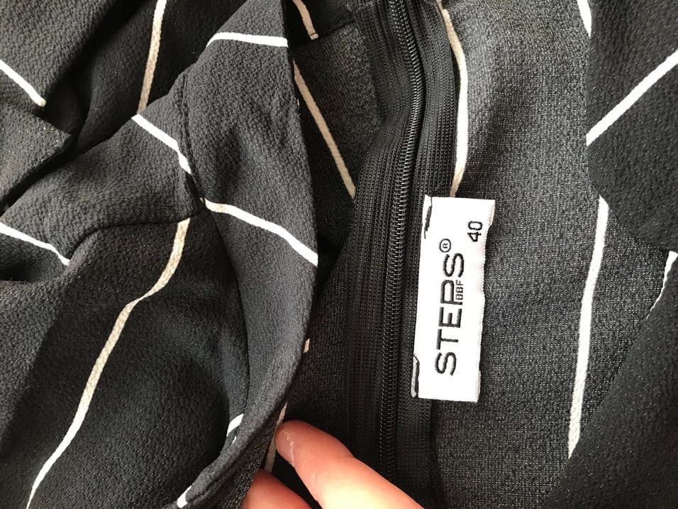 Siyah Çizgili Kadın Uzun Tulum - Görsel 4