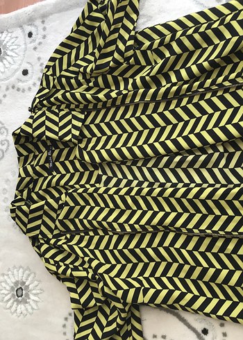 Sarı Zebra Desenli Kadın Gömlek - Görsel 4