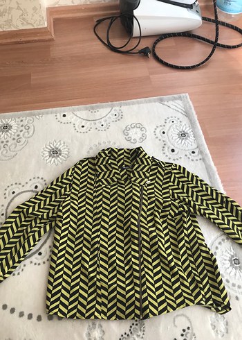 Sarı Zebra Desenli Kadın Gömlek - Görsel 3