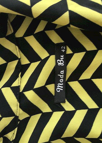 Sarı Zebra Desenli Kadın Gömlek - Görsel 5