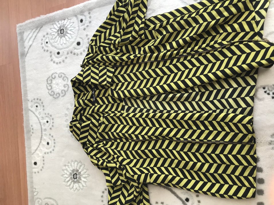 Sarı Zebra Desenli Kadın Gömlek - Görsel 4