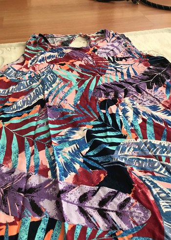 xl Beden Renkli Batik Desenli Tunik