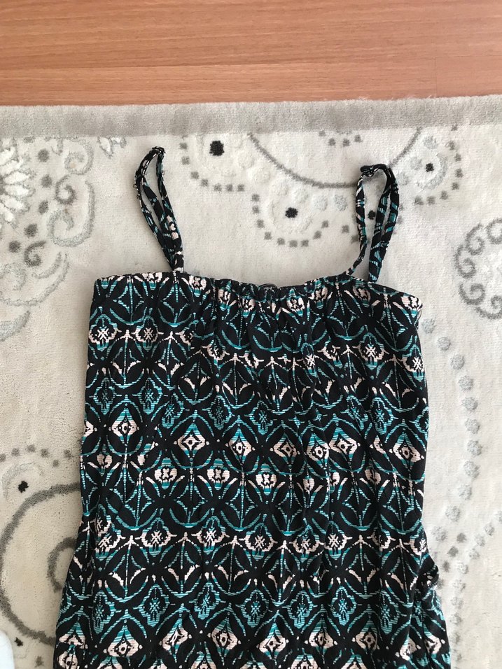 Kadın Turkuaz Uzun Triko Tulum - Görsel 2