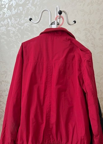 Kırmızı Fermuarlı Erkek Midi Mont - Görsel 2