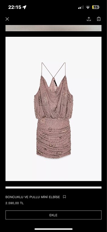 ZARA YENİ SEZON PULLU PEMBE ELBİSE