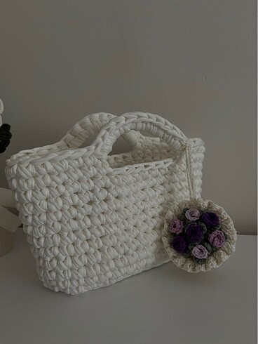 Beyaz mini çanta - Görsel 3
