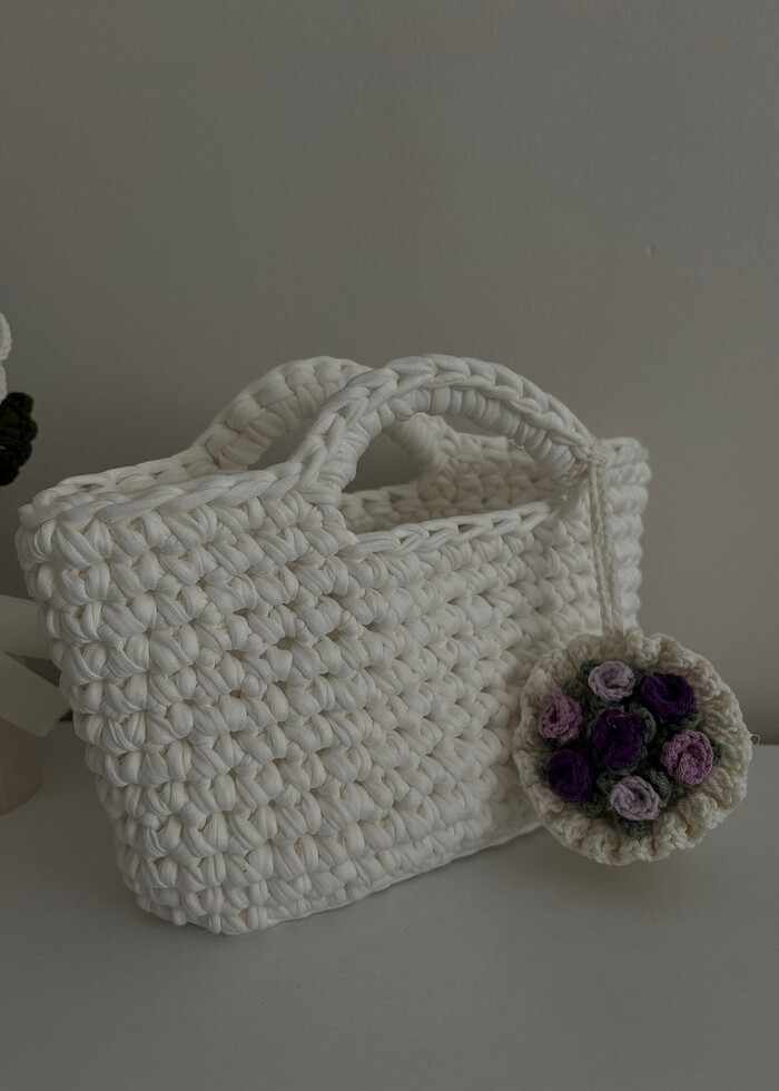 Beyaz mini çanta - Görsel 3