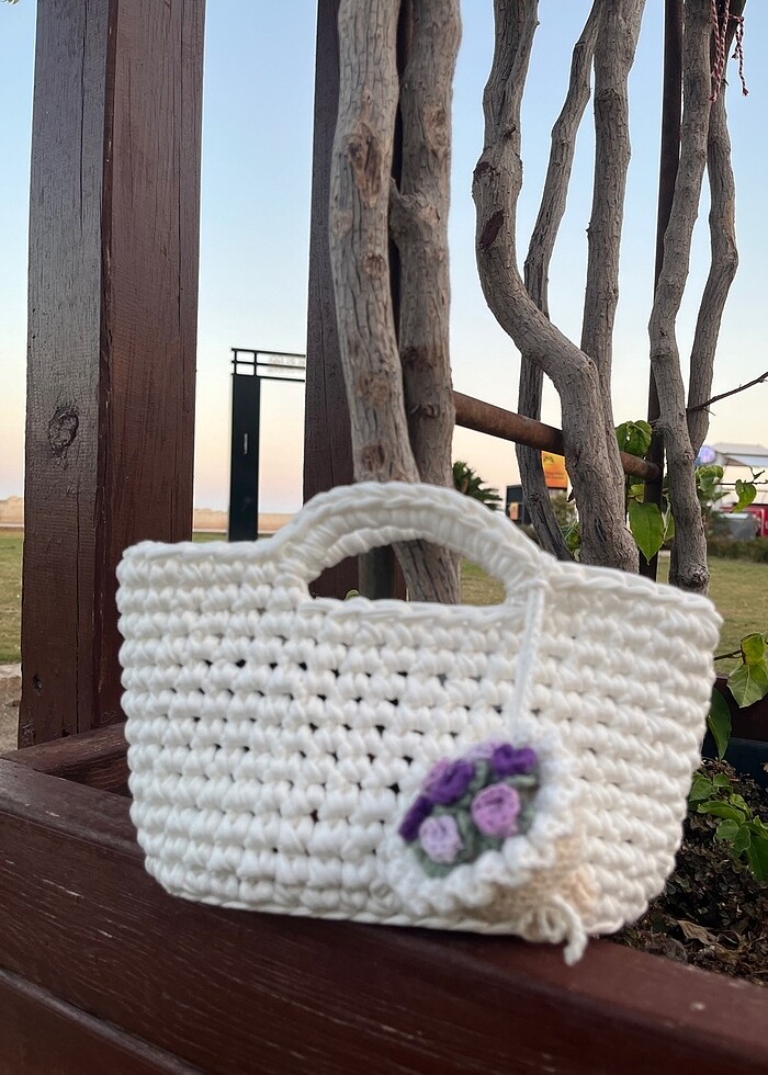 Beyaz mini çanta - Görsel 2