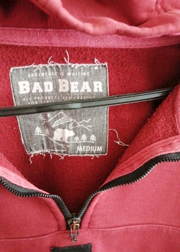 Bordo Fermuarlı erkek Sweatshirt - Görsel 2