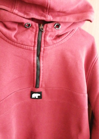 Bordo Fermuarlı erkek Sweatshirt - Görsel 3