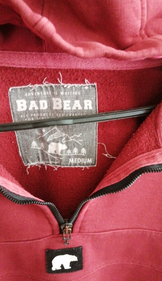 Bordo Fermuarlı erkek Sweatshirt - Görsel 2