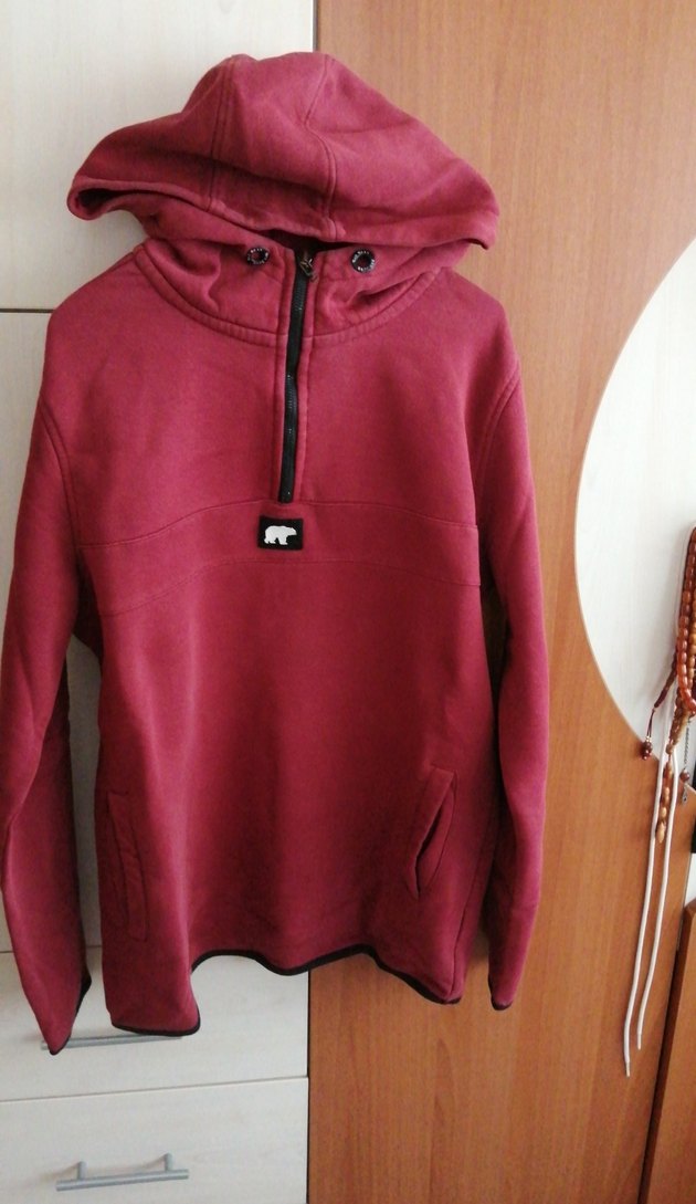 Bordo Fermuarlı erkek Sweatshirt - Görsel 4
