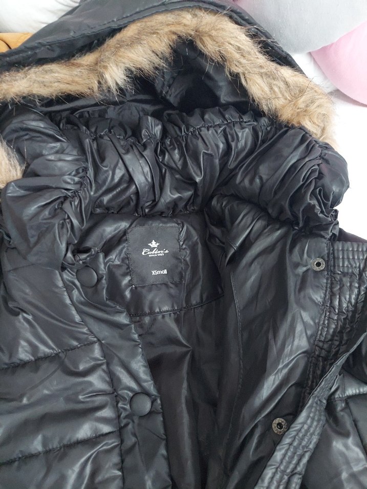 Siyah Deri Kadın Uzun Kışlık Mont - Görsel 2