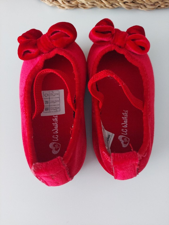 Kız Çocuk Kırmızı Fiyonklu Babet Ayakkabı - Görsel 2