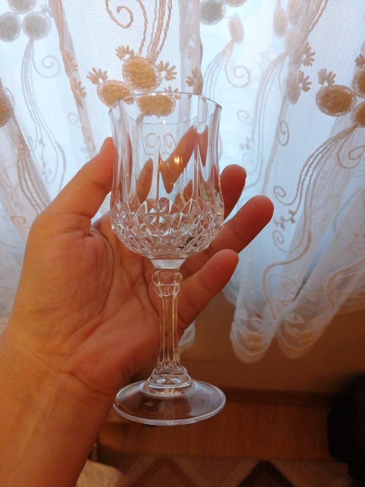 Beyaz Ayaklı Kristal Kadeh 5 adet - Görsel 3