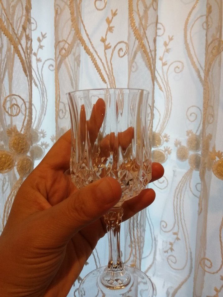 Beyaz Ayaklı Kristal Kadeh 5 adet - Görsel 2