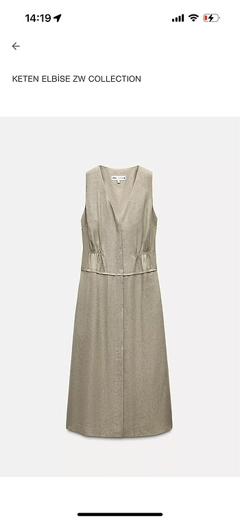 Zara Keten Elbise