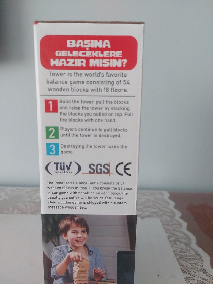 Cezalı Tower Denge Oyunu 54 Ahşap Blok - Görsel 5