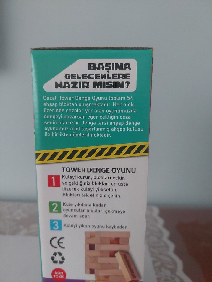 Cezalı Tower Denge Oyunu 54 Ahşap Blok - Görsel 3