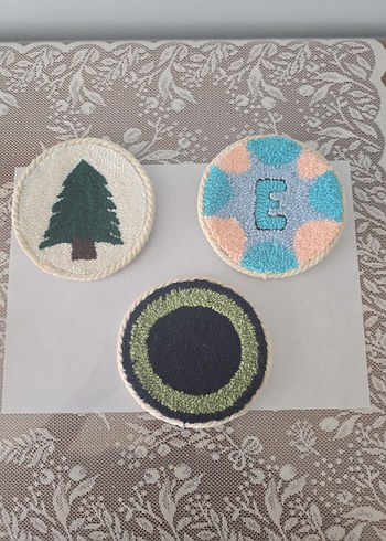 Bohem Tarzı El Yapımı Renkli Yuvarlak Bardaklık - Görsel 2