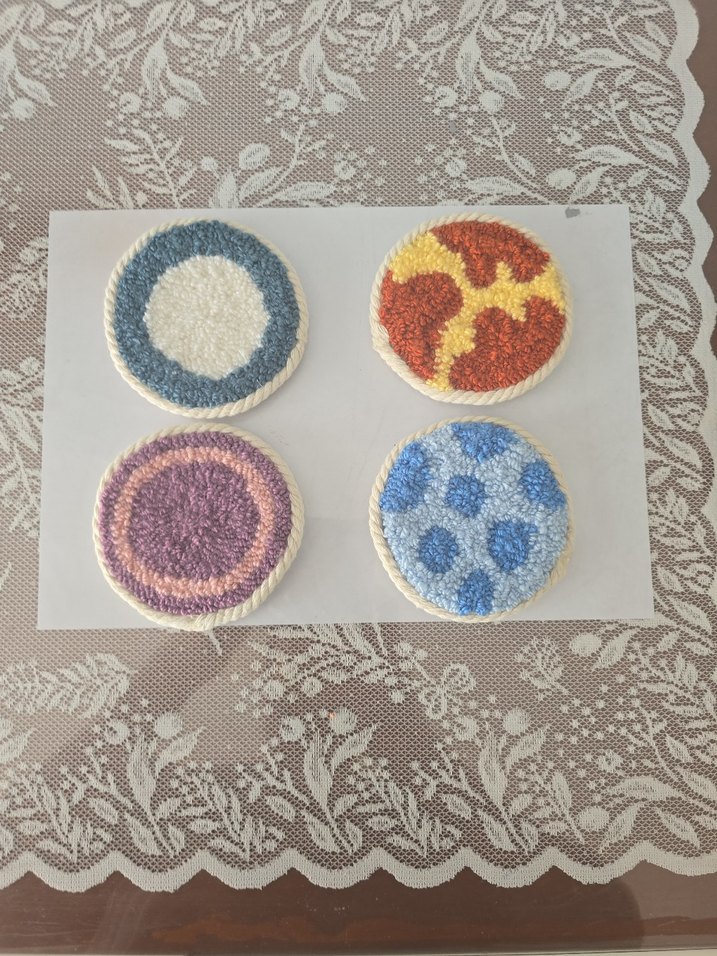 Bohem Tarzı El Yapımı Renkli Yuvarlak Bardaklık - Görsel 3