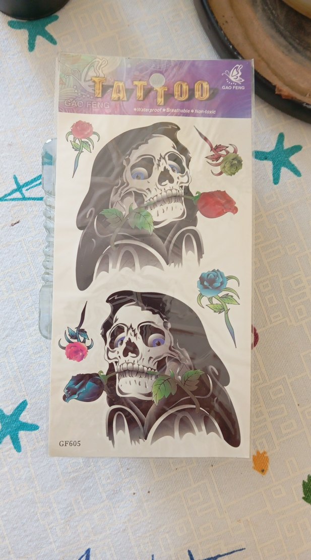 Kafatası ve Gül Dövme Seti - Görsel 2