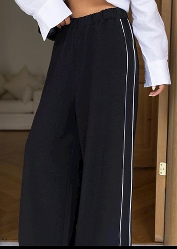 Siyah Midi Kadın Kumaş Pantolon - Görsel 6