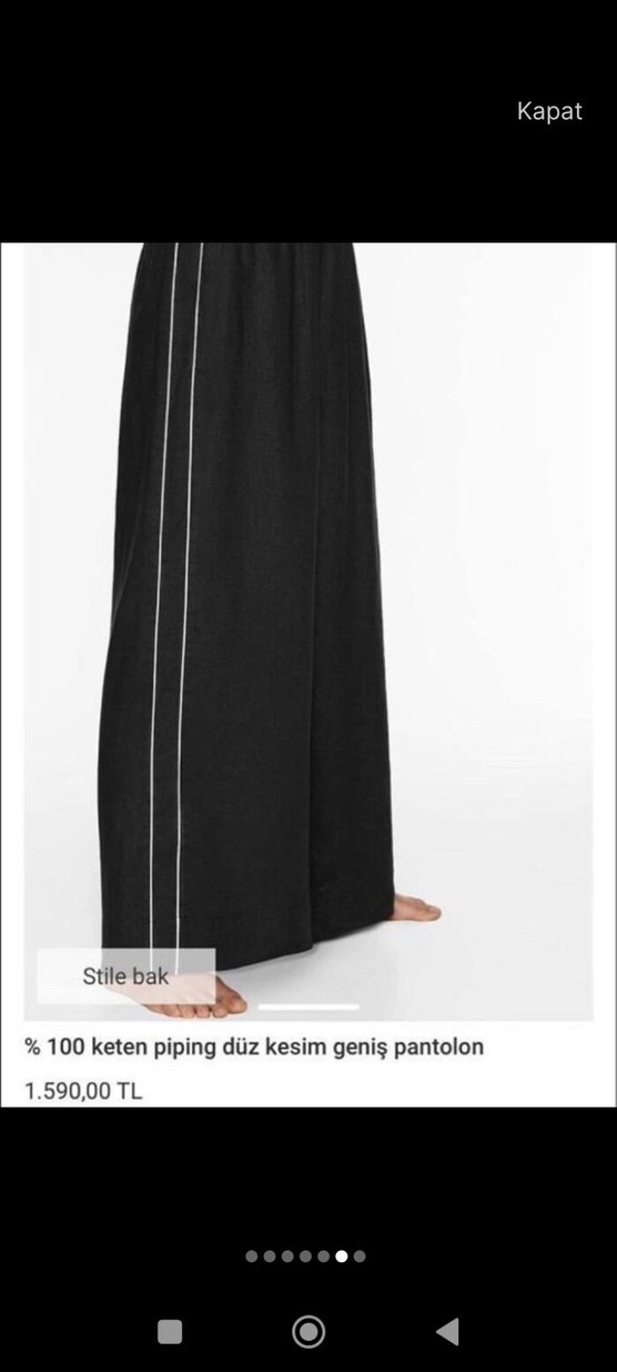 Siyah Midi Kadın Kumaş Pantolon - Görsel 4