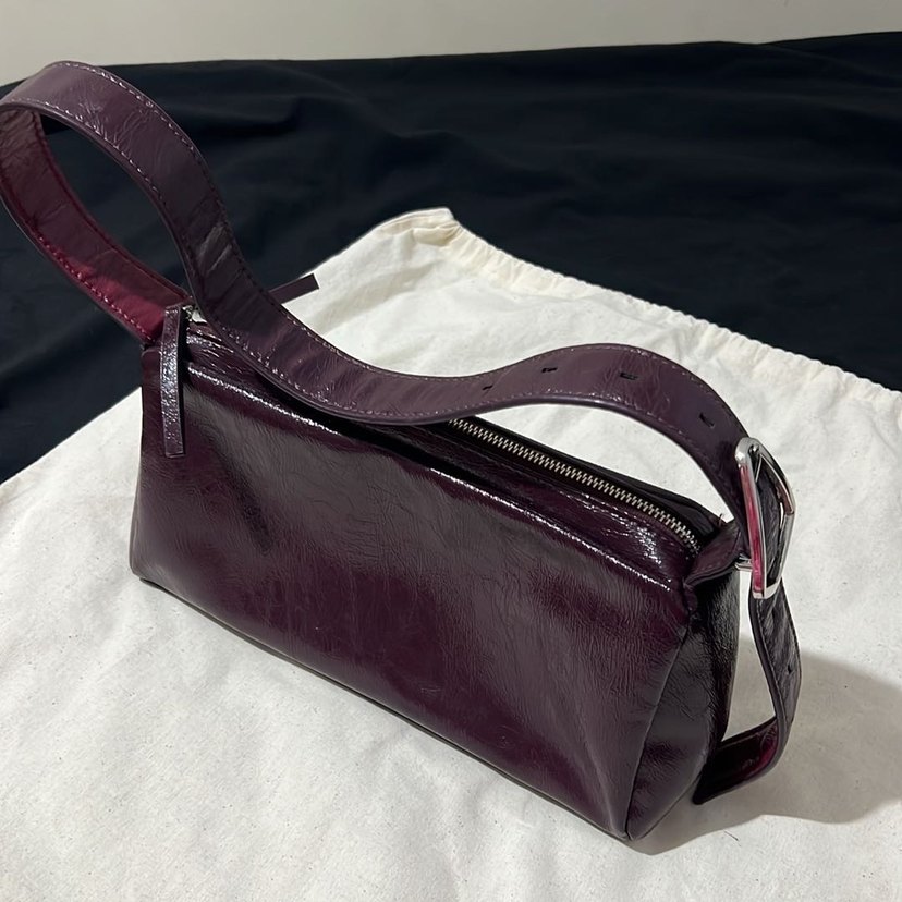 Zara Bordo Deri Fermuarlı Kadın Çanta - Görsel 3