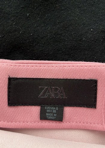 Zara Pembe Mini Şort Etek Fermuarlı Dar Kesim - Görsel 3