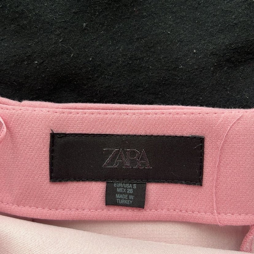Zara Pembe Mini Şort Etek Fermuarlı Dar Kesim - Görsel 3