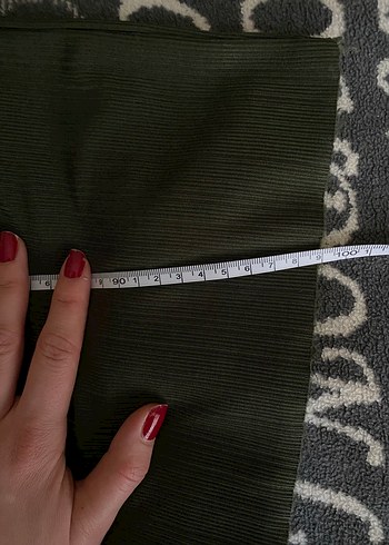 Düğmeli Uzun Kollu Haki Kadın Tunik takım pantolon - Görsel 5