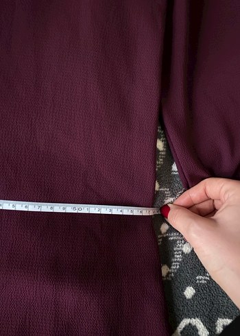 Bordo Uzun Kollu Salaş Kadın Tunik - Görsel 7