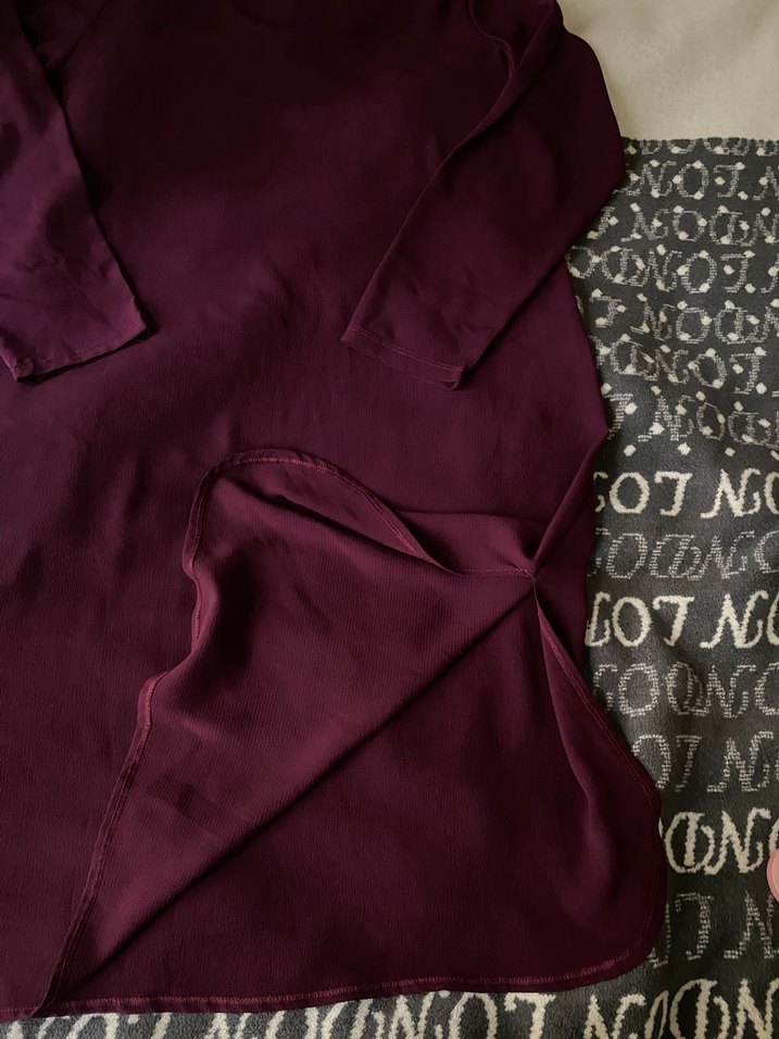 Bordo Uzun Kollu Salaş Kadın Tunik - Görsel 3