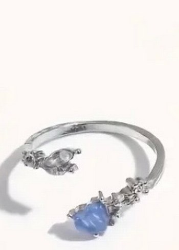 Mavi Boncuklu Bohem Vintage Yüzük - Görsel 2