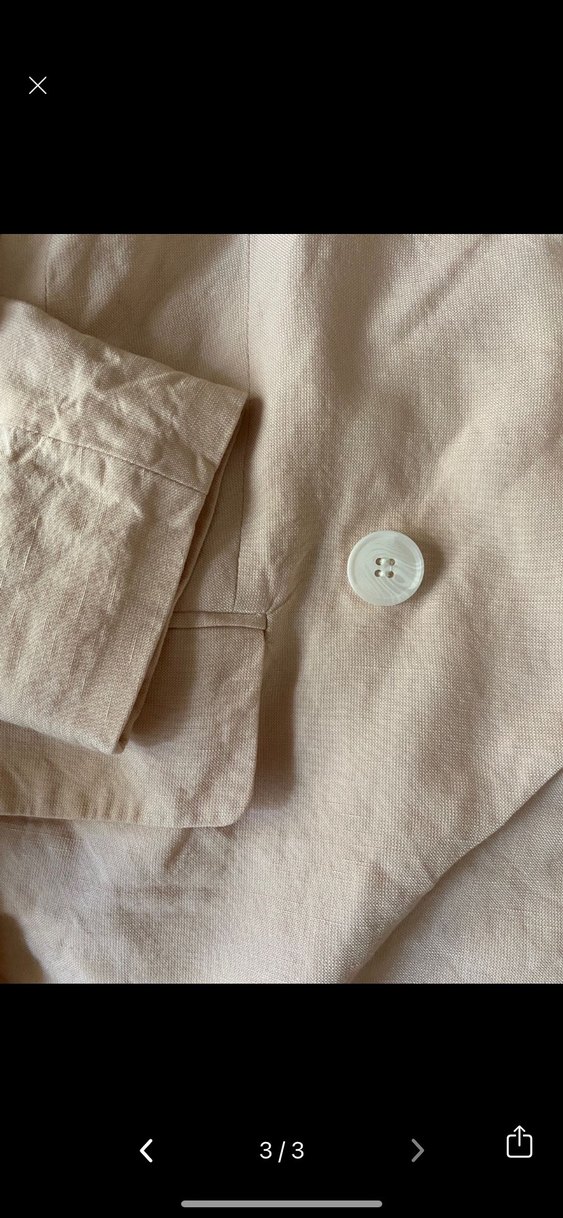 Kadın Keten Düğmeli  Blazer - Görsel 3