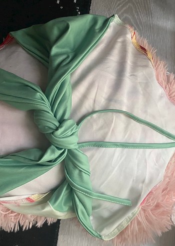 Bohem Çok Renkli Drapeli Straplez Mini Bluz - Görsel 4