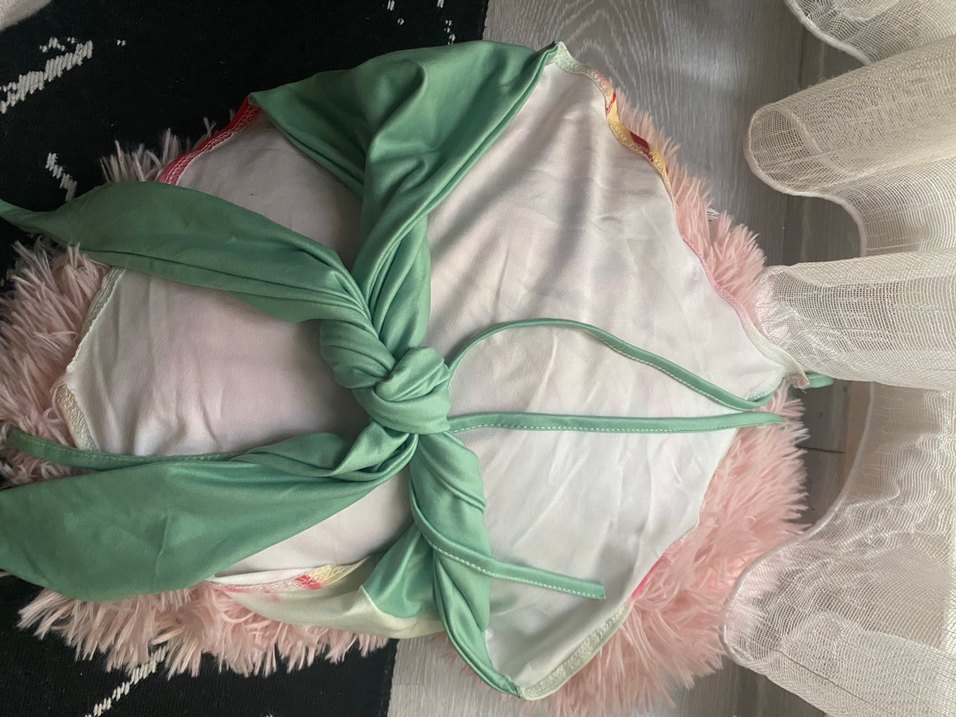 Bohem Çok Renkli Drapeli Straplez Mini Bluz - Görsel 4