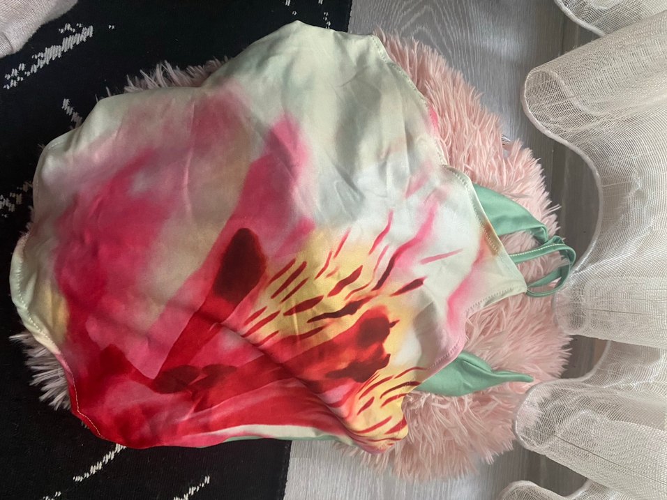 Bohem Çok Renkli Drapeli Straplez Mini Bluz - Görsel 3