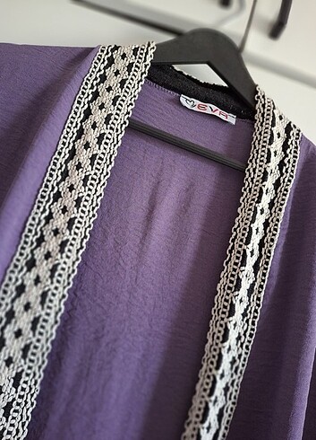 42 Beden Mor nakışlı Kimono ceket