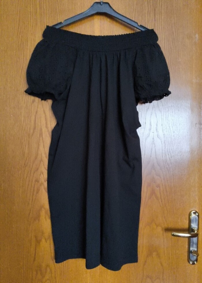 Siyah penye elbise - Görsel 5