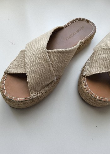 Bej Dolgu Topuklu Aeropostale Bohem Terlik - Görsel 6