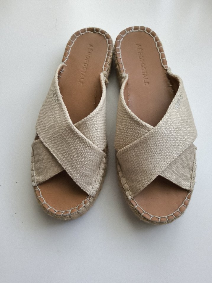 Bej Dolgu Topuklu Aeropostale Bohem Terlik - Görsel 2