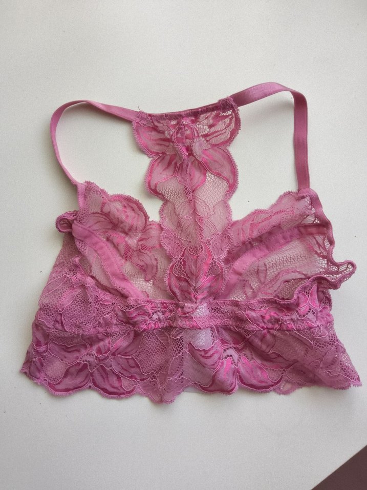 Pembe Dantel Bohem Vintage Sütyen - Görsel 4