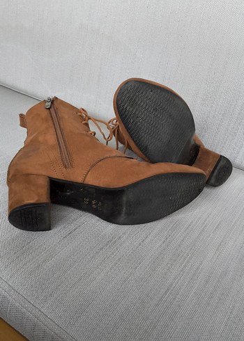 Bej Süet Kadın Topuklu Bot - Görsel 6