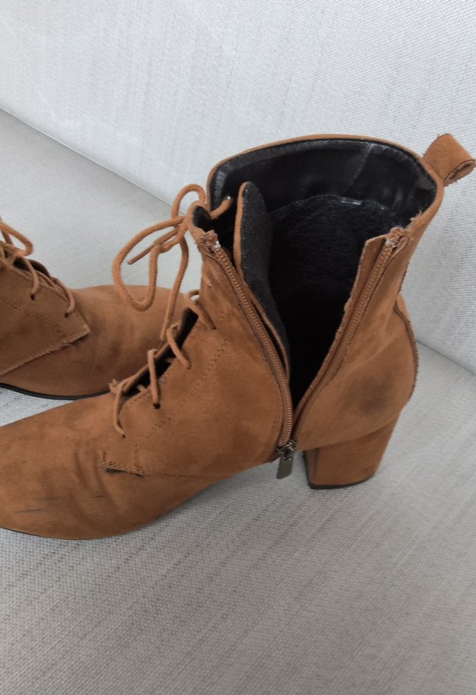 Bej Süet Kadın Topuklu Bot - Görsel 5